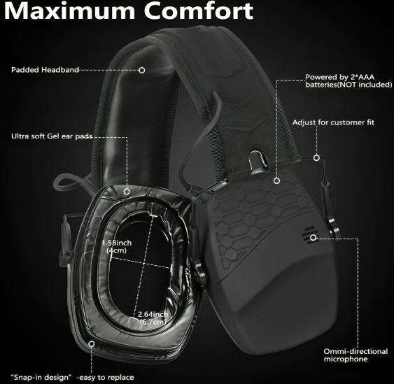 Kuvut Electronic Shooting Earmuffs - Green