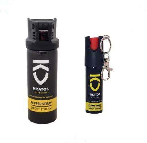 Kratos Pepper Spray 60ml with Keyring Combo - Black, Yellow