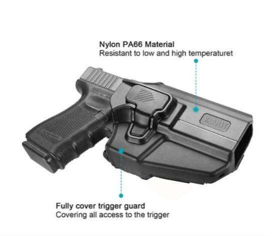 KuVut - Universal OWB Polymer Holster with Quick Release Belt Attachment