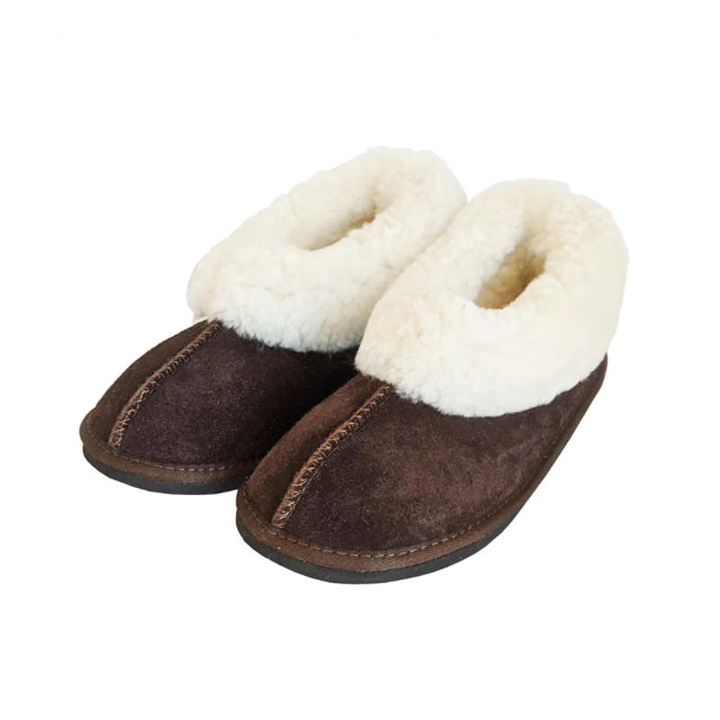 KuVut Sheepskin Slippers - Chocolate Brown - UK 6 unisex