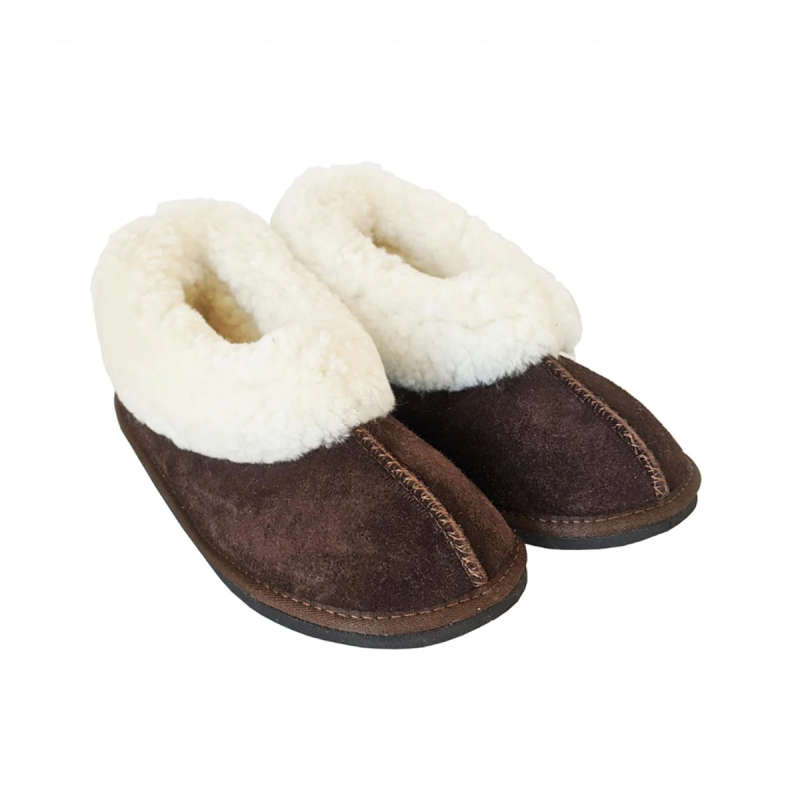 KuVut Sheepskin Slippers - Chocolate Brown - UK 6 unisex