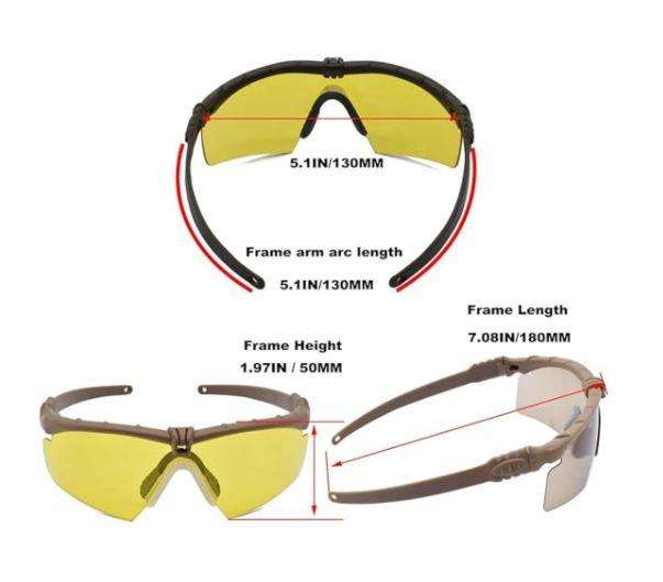 Tactical Eyewear Shooting Safety Glasses - Black