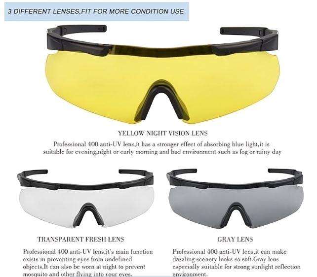 KuVut Tactical Ballistic Shooting Glasses - Khaki
