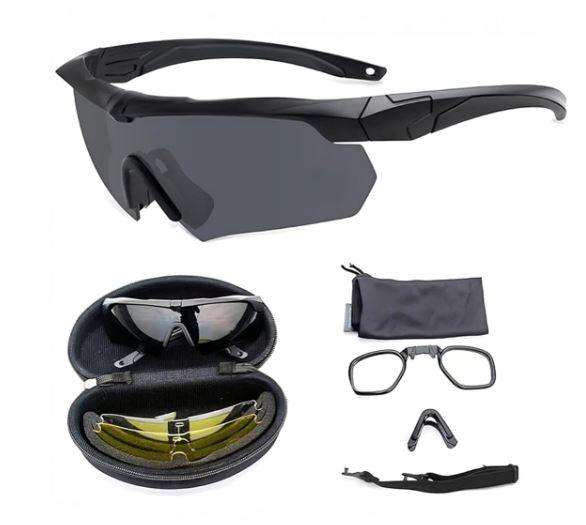 KuVut Tactical Ballistic Shooting Glasses - Black