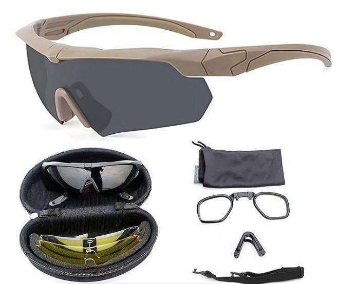 KuVut Tactical Ballistic Shooting Glasses - Khaki