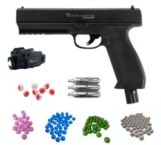 Vesta Defense PDW 50 CO2 Pistol and F1 Tactical Flashlight Combo