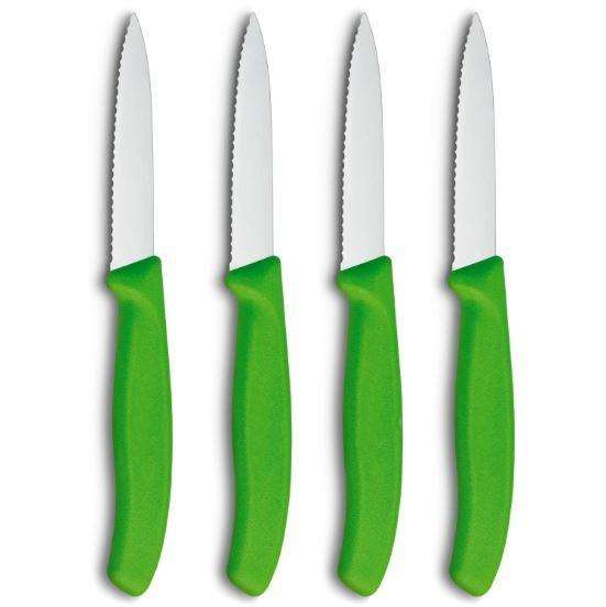 Victorinox Serrated Paring Knives 4-piece Green