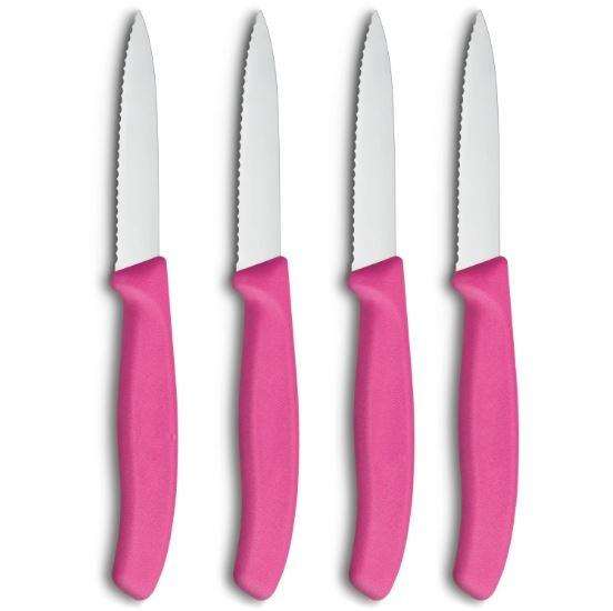 Victorinox Serrated Paring Knives 4-piece Pink