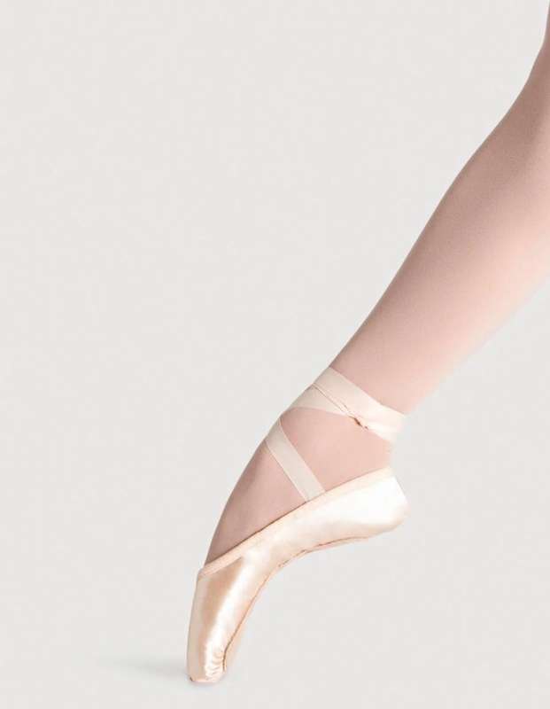 Nude Satin Ballet Shoes (Size 3B)-FREE Ribbon Included