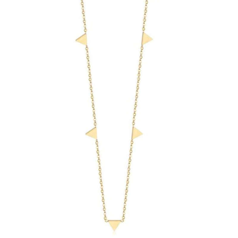 18K Gold Plated Stainless Steel Geometric Triangle Choker Necklace