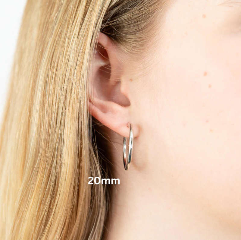 Set of 3 Pairs Stainless Steel Silver -Plated Hoop Earrings Hypoallergenic & Tarnish-Free