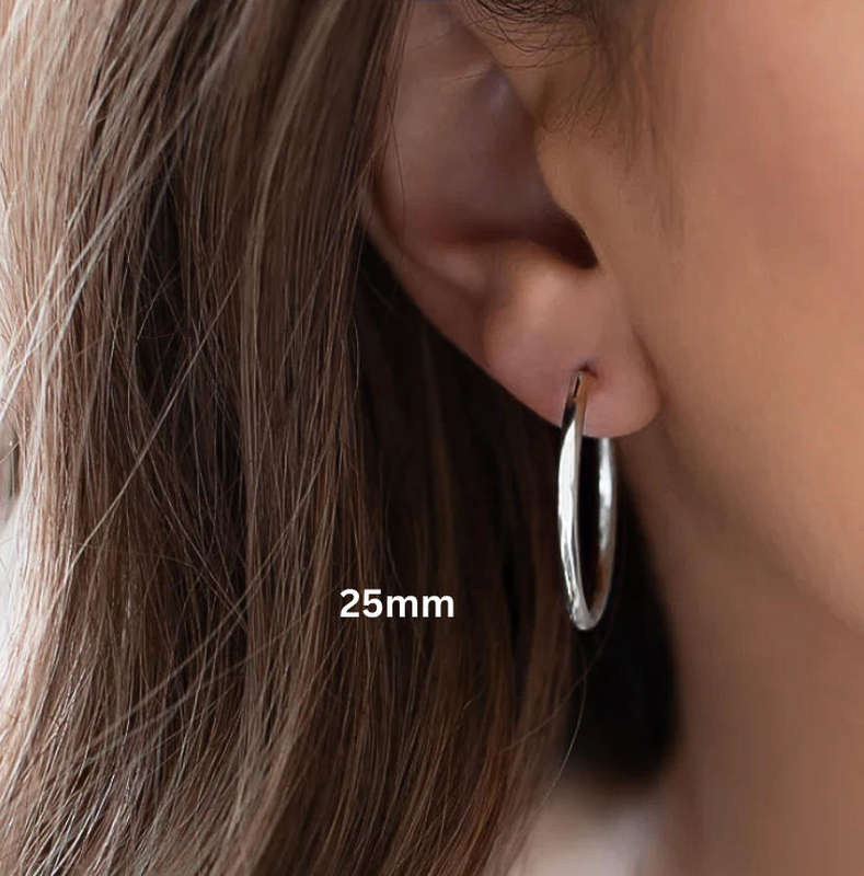 Set of 3 Pairs Stainless Steel Silver -Plated Hoop Earrings Hypoallergenic & Tarnish-Free