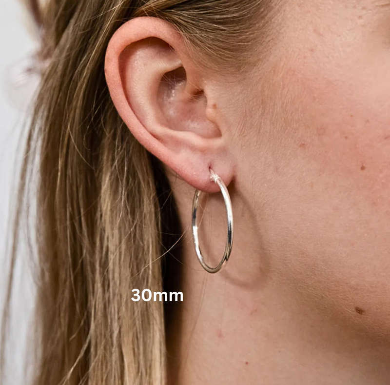 Set of 3 Pairs Stainless Steel Silver -Plated Hoop Earrings Hypoallergenic & Tarnish-Free
