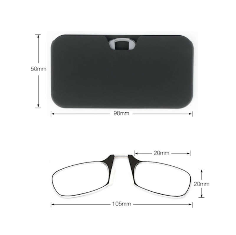 Ultra Thin Armless Clip on Nose Reading Glasses for Men and Women with Stick On Casing