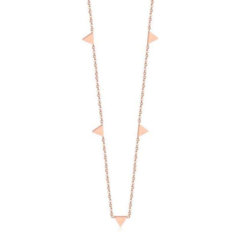 18K Rose Gold Plated Stainless Steel Geometric Triangle Choker Necklace
