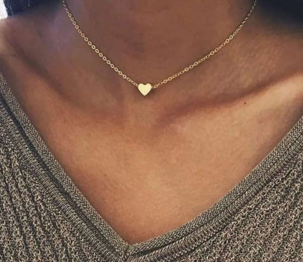 Tiny Gold Heart Stainless Steel Non Tarnish Necklace in Jewellery Box