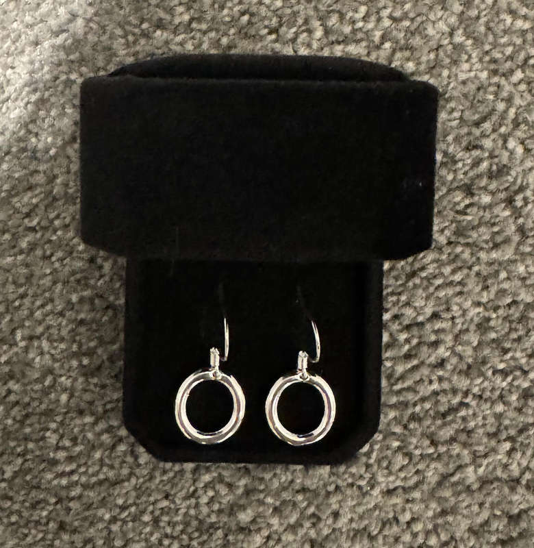 925 Silver Dainty Open Circle Earrings  Minimalist Elegant Design, 1.4 x 1.5cm, Polished Finish