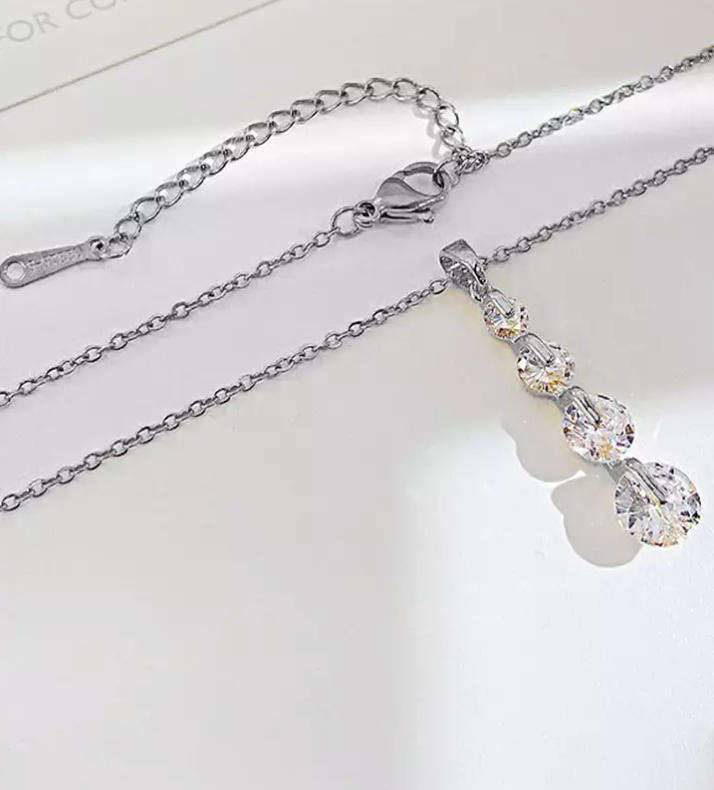 Floating Crystal Pendant Necklace