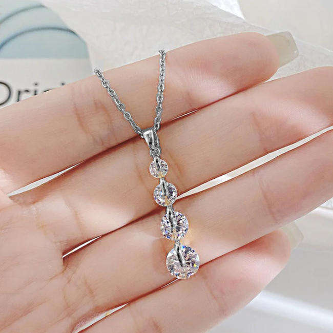 Floating Crystal Pendant Necklace