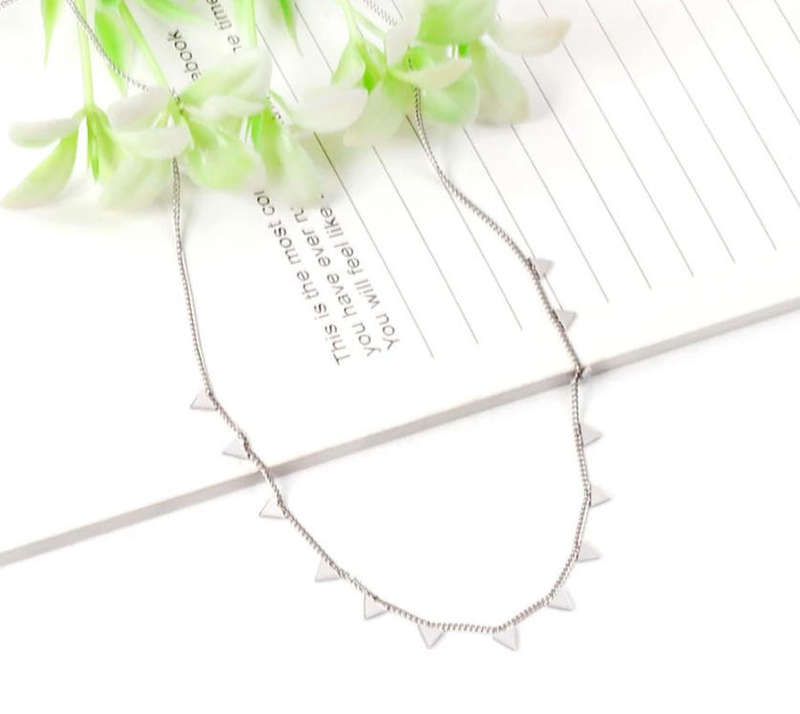 Tiny Triangles Pendant Necklace  Minimalist Stainless Steel Jewellery for Everyday Wear