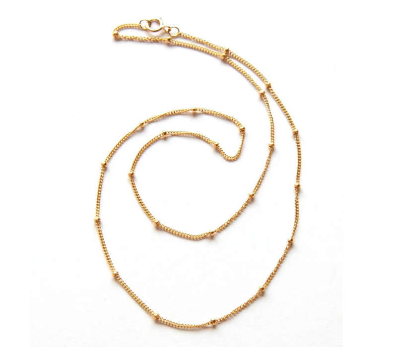 Dainty Gold Colour Stainless Steel Cosmo Beaded Satellite Necklace in Jewellery Gift Box
