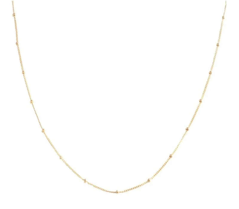 Dainty Gold Colour Stainless Steel Cosmo Beaded Satellite Necklace in Jewellery Gift Box