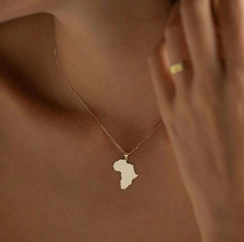 18k Gold Plated Stainless Steel South Africa Country Map Necklace