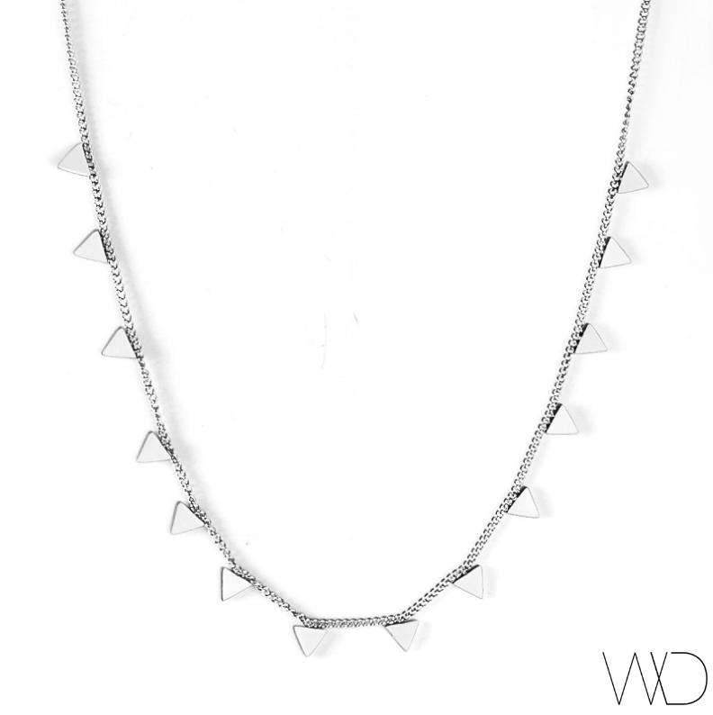 Tiny Triangles Pendant Necklace  Minimalist Stainless Steel Jewellery for Everyday Wear