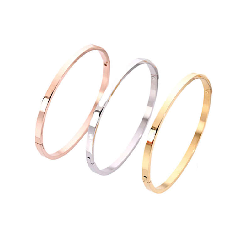 Elegant Set of 3 Stainless Steel Bangles  Gold, Rose Gold, and Silver