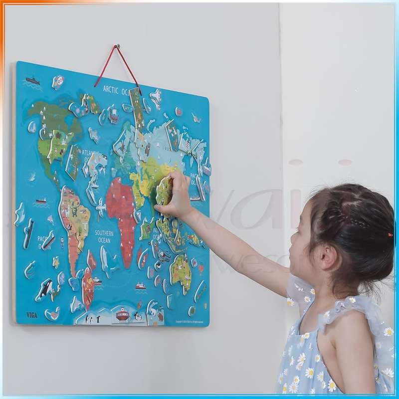 VIGA Magnetic World Puzzle & Dry Erase Board [44508]