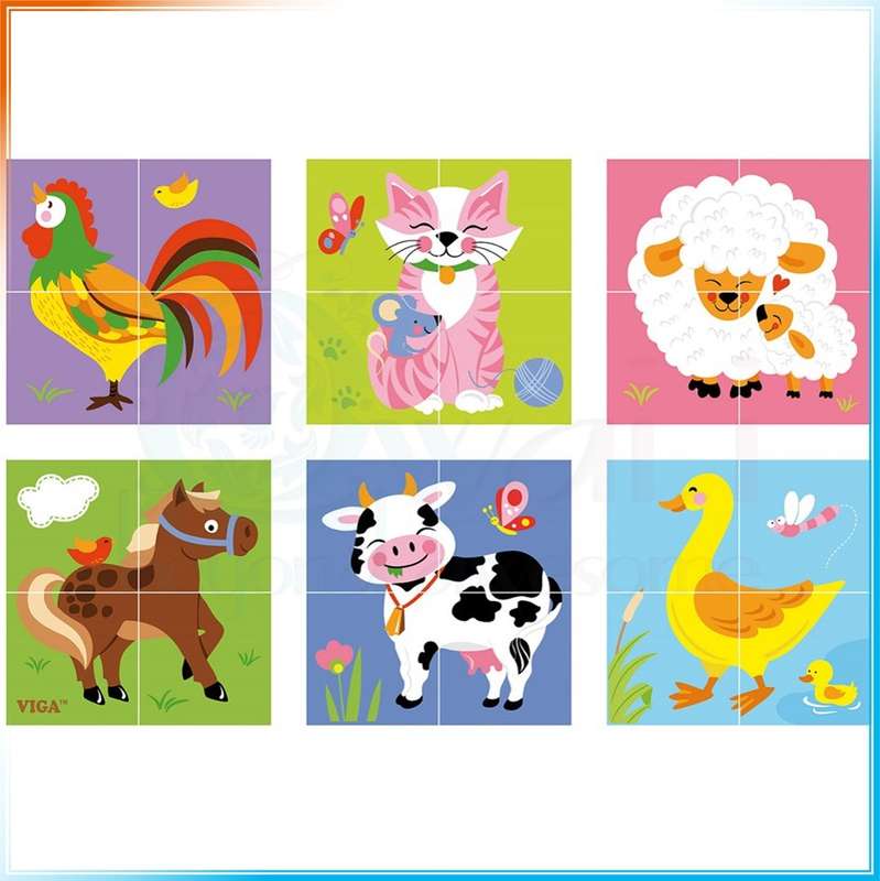 VIGA Six-sided Cube Puzzle Farm Animals [50835]