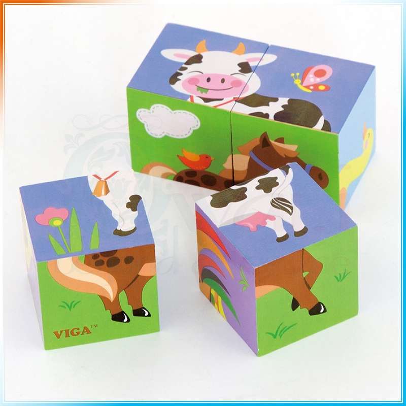 VIGA Six-sided Cube Puzzle Farm Animals [50835]