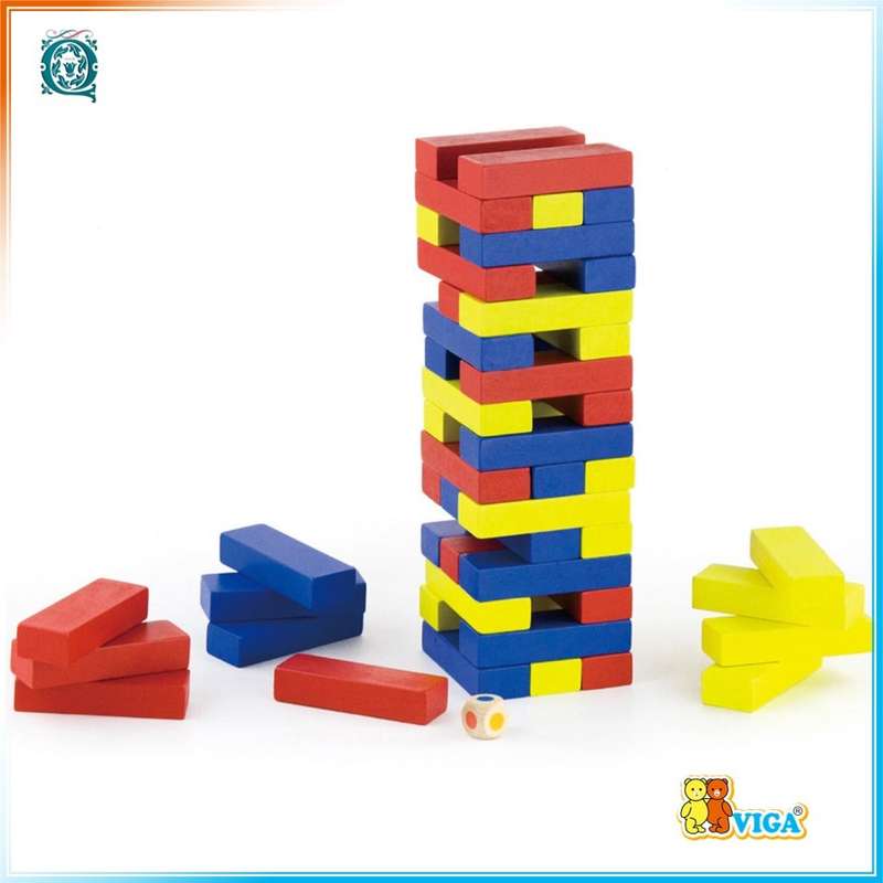 VIGA Wooden Block Tower Game [56215]