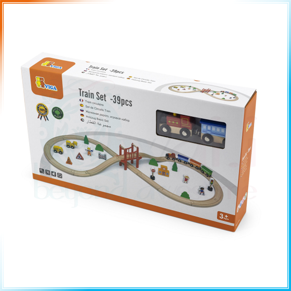 VIGA Wooden Train Set 39pc [50266]