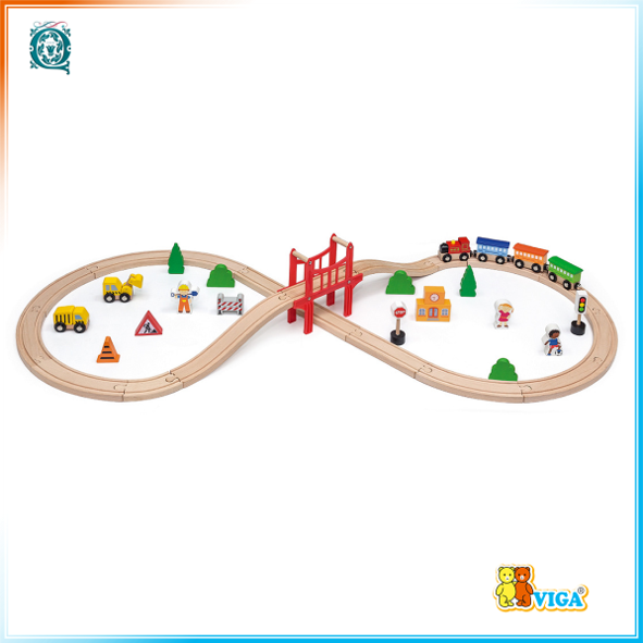 VIGA Wooden Train Set 39pc [50266]