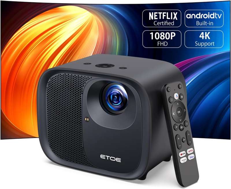 ETOE Android TV 10.0 Projector 1080P FHD Smart Projector TV Netflix Certified Google Certified