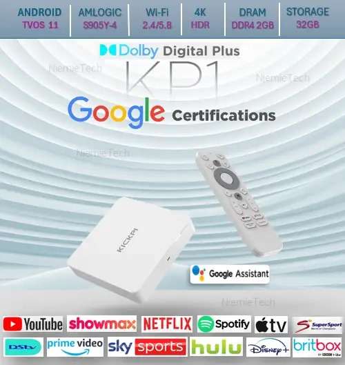 KICKPI android TV box 4K google certified TV box