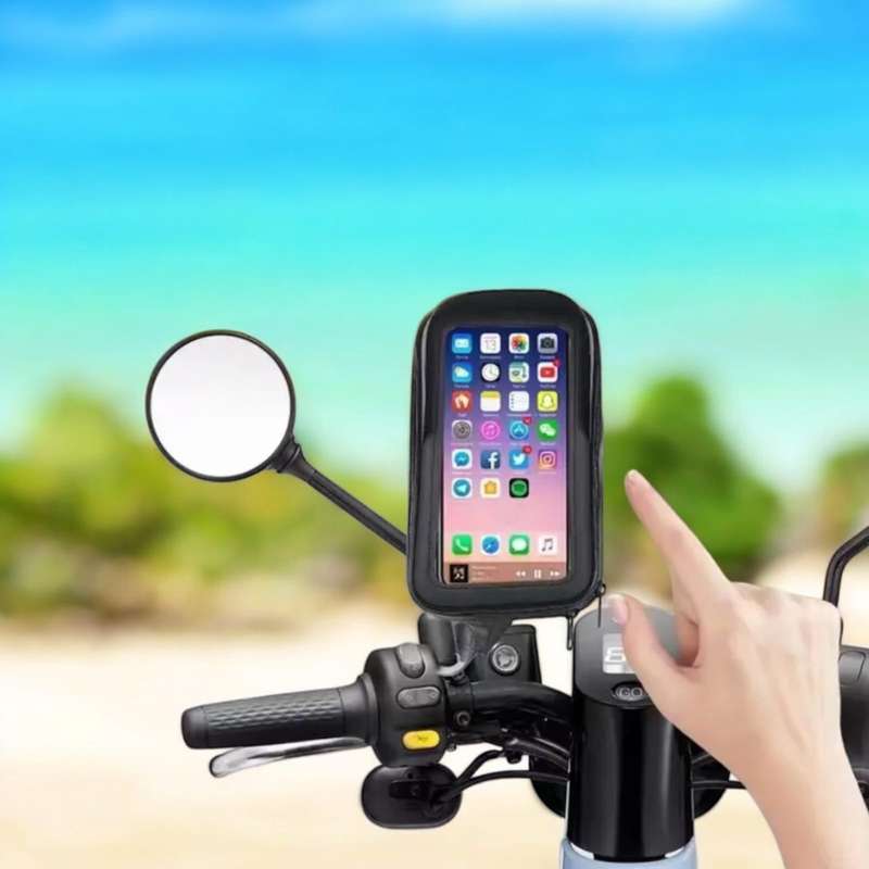 Motorcycle Universal Phone Mount Holder Waterproof CellPhone Holder with Rain Cover