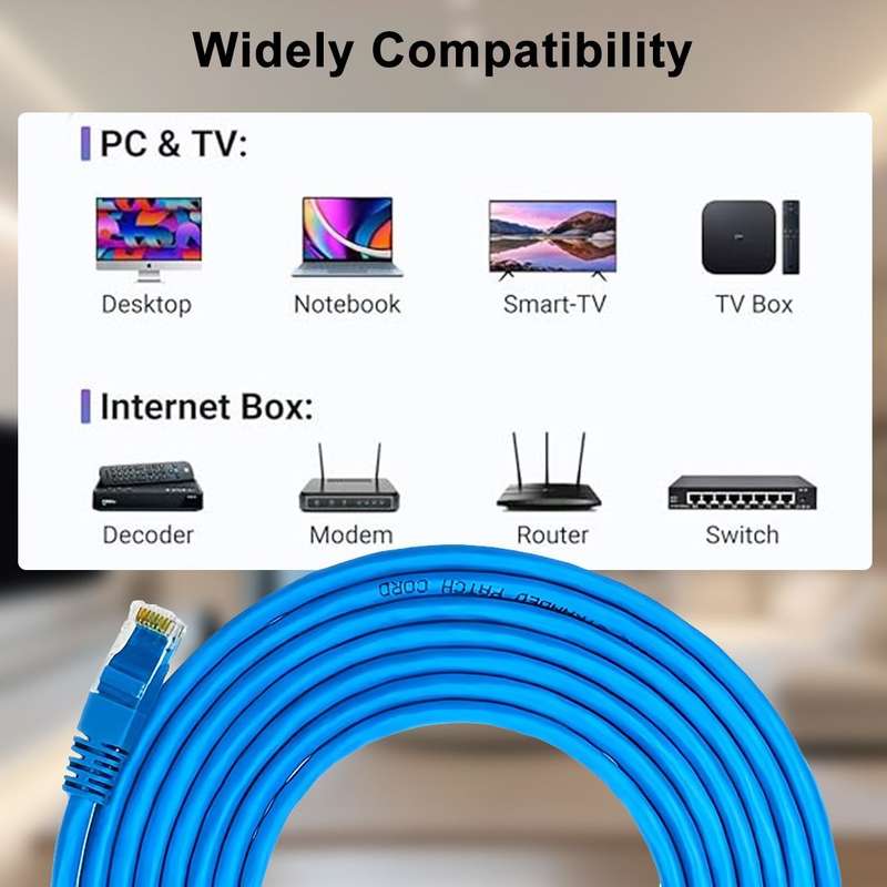30m CAT6 Ethernet Cable RJ45 Computer Networking Cord High Speed 1000 Mbps