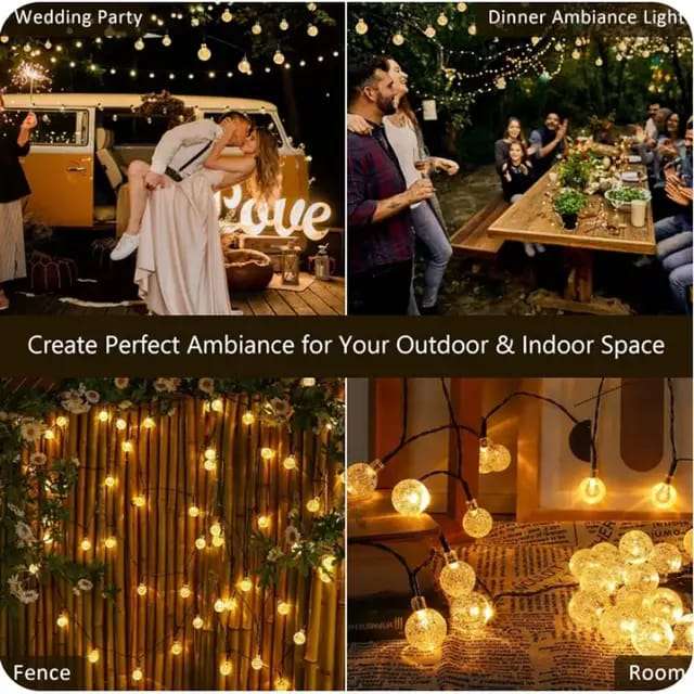 Crystal ball solar powered lights waterproof