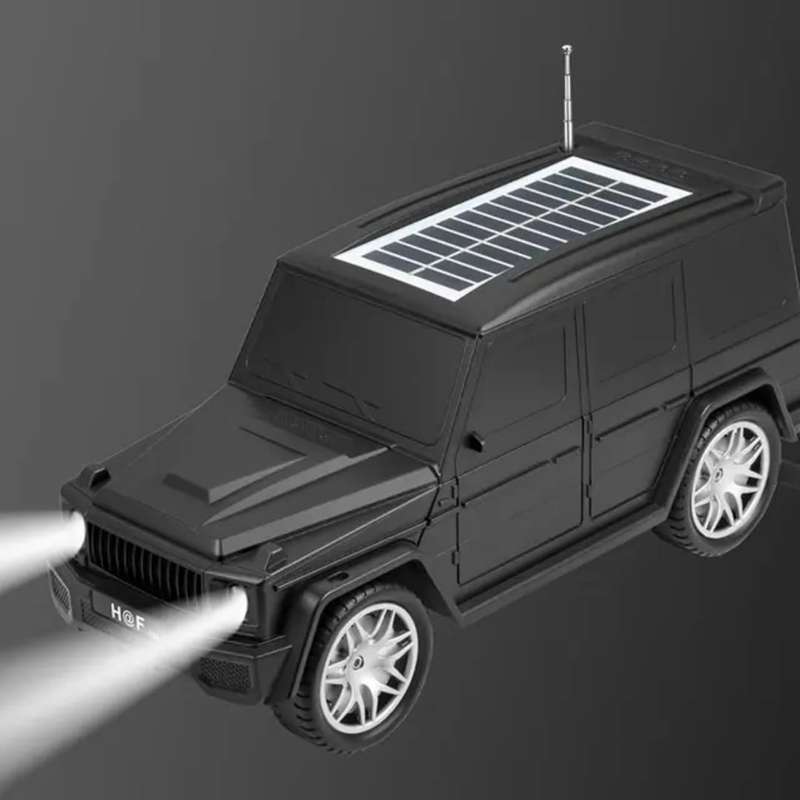 Black G-Wagon bluetooth speaker with solar panel