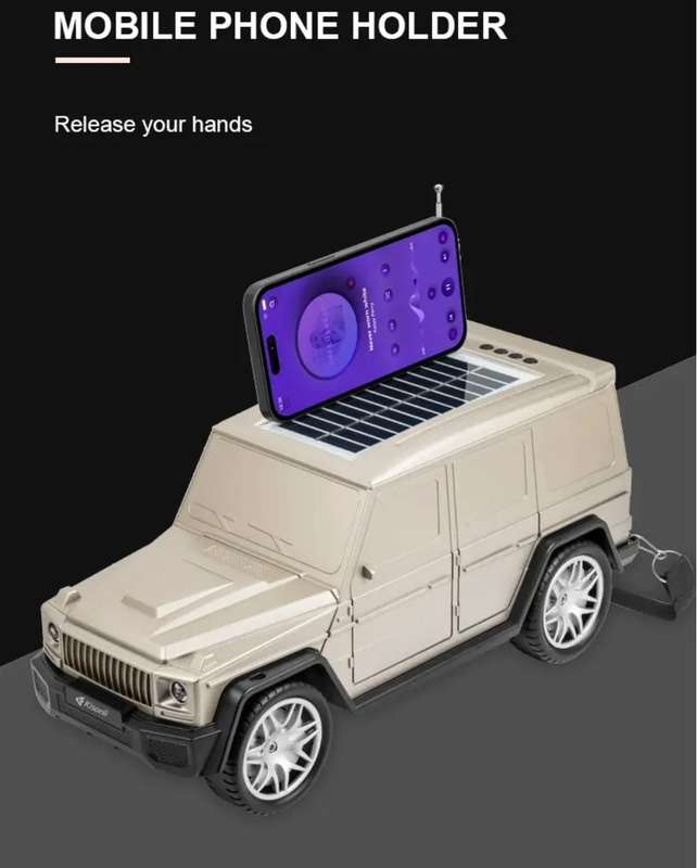 Black G-Wagon bluetooth speaker with solar panel