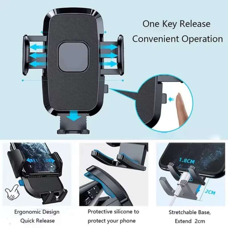 360-degree universal adjustable car rearview mirror phone holder