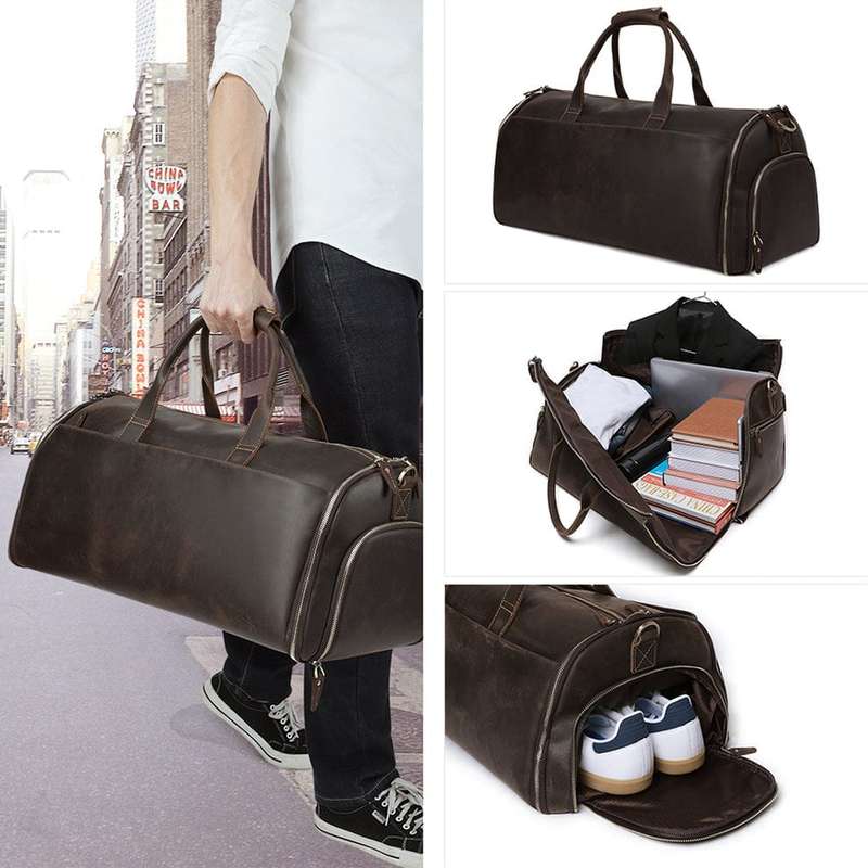 Handcrafted Genuine Leather Travel Duffel Bag