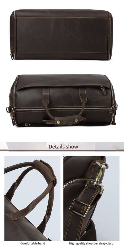Handcrafted Genuine Leather Travel Duffel Bag
