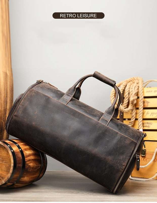 Handcrafted Genuine Leather Travel Duffel Bag