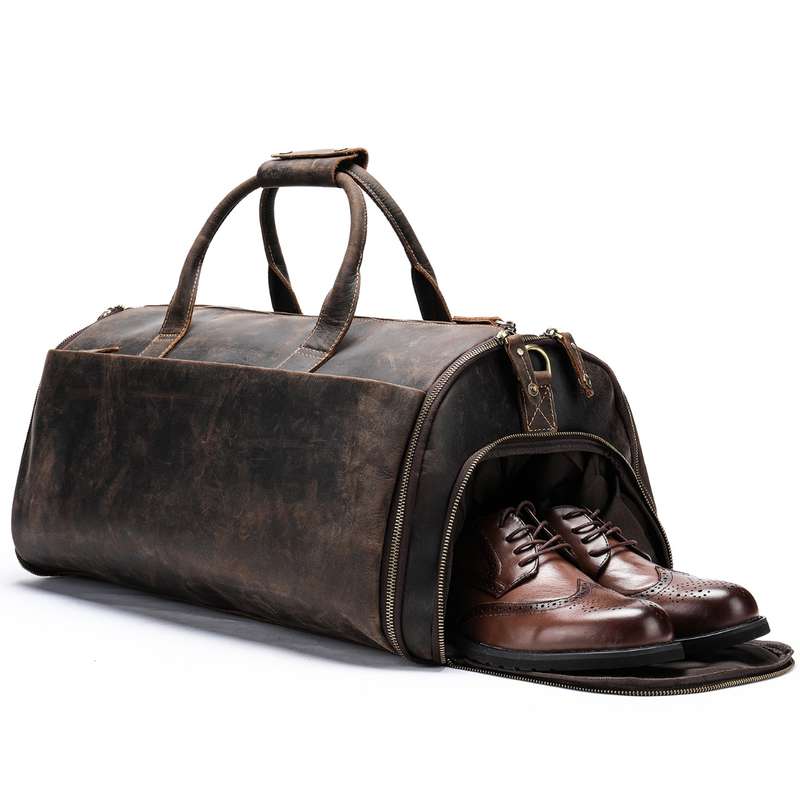 Handcrafted Genuine Leather Travel Duffel Bag