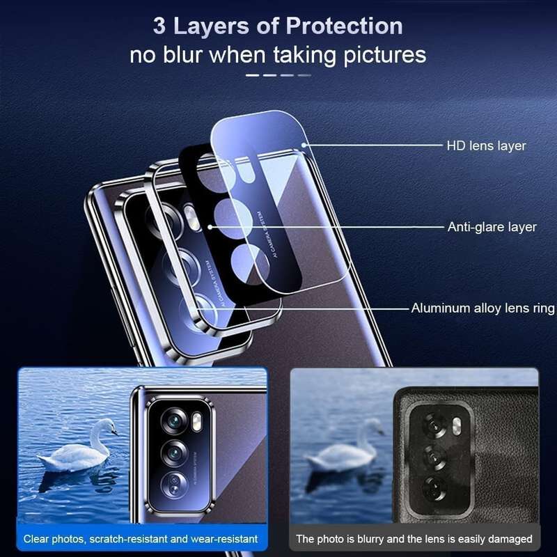 360° Magnetic glass case dual sided protection metal frame for Oppo Reno12 Pro Reno12 Pro