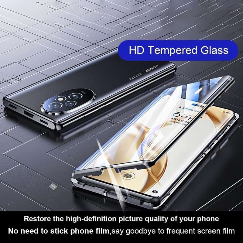 360° Magnetic glass case dual sided protection metal frame for Honor200 pro Honor 200 pro