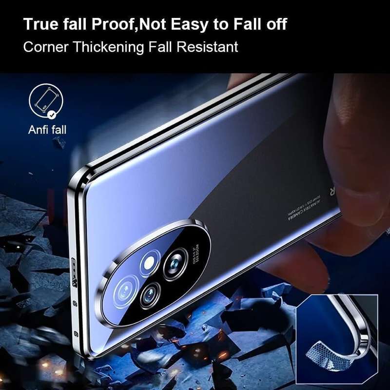 360° Magnetic glass case dual sided protection metal frame for Honor200 pro Honor 200 pro